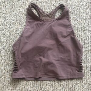 Adorable mauve open back cropped tank
